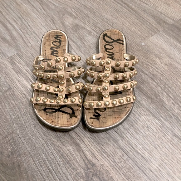 Sam Edelman Glenn Studded Sandals in Nude - 8.5 - Picture 2 of 4